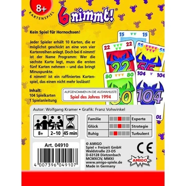 Amigo 6 Nimmt!, Kartenspiel 4 Amigo 6 Nimmt!, Kartenspiel – Bild 2