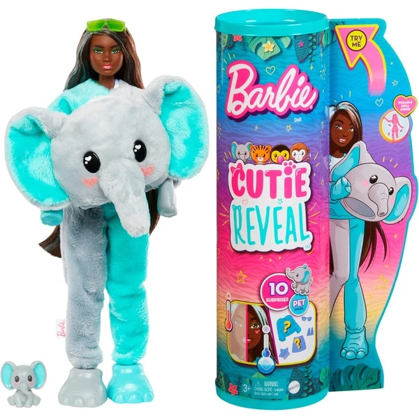 Mattel Barbie Cutie Reveal Dschungel Serie - Elefant, Puppe 3 Mattel Barbie Cutie Reveal Dschungel Serie - Elefant, Puppe