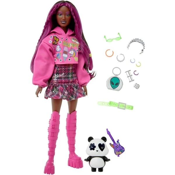 Mattel Barbie Extra Puppe 19 - Pinkfarbenes Haar/Pop Punk – Bild 2