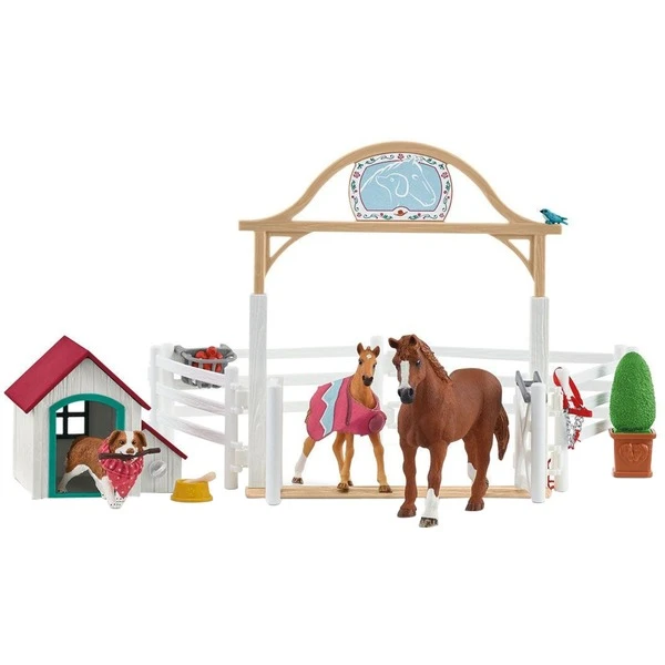 Schleich Horse Club Hannahs Gastpferde Mit Hündin Ruby, Spielfigur