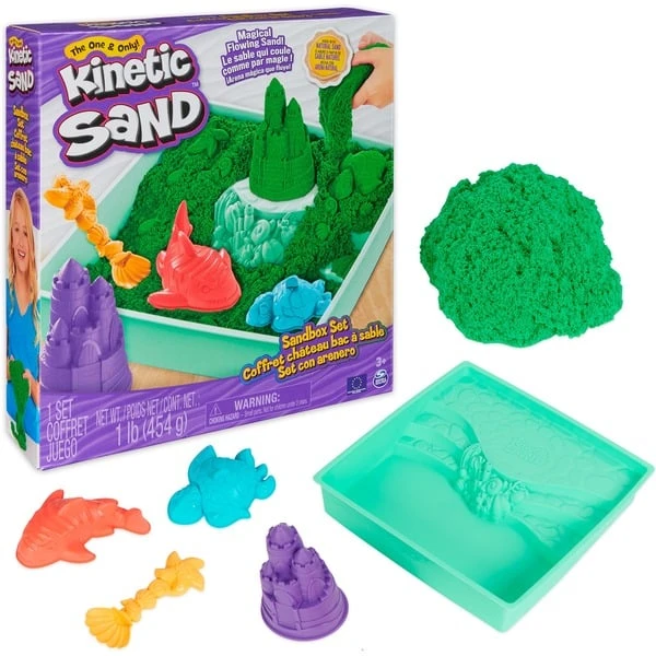 Spin Master Kinetic Sand - Sandbox Set Grün, Spielsand 3 Spin Master Kinetic Sand - Sandbox Set Grün, Spielsand