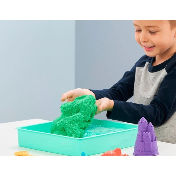 Spin Master Kinetic Sand - Sandbox Set Grün, Spielsand 7 Spin Master Kinetic Sand - Sandbox Set Grün, Spielsand – Bild 5