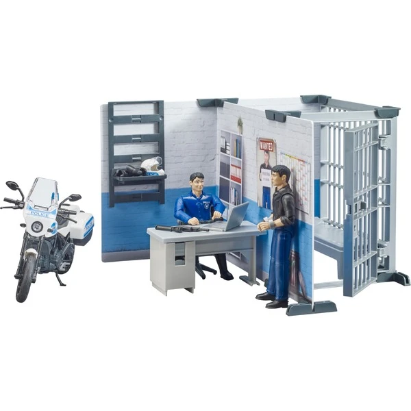 Bruder Bworld Polizeistation Mit Polizeimotorrad, Spielfigur 3 Bruder Bworld Polizeistation Mit Polizeimotorrad, Spielfigur