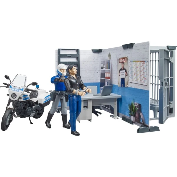 Bruder Bworld Polizeistation Mit Polizeimotorrad, Spielfigur 4 Bruder Bworld Polizeistation Mit Polizeimotorrad, Spielfigur – Bild 2